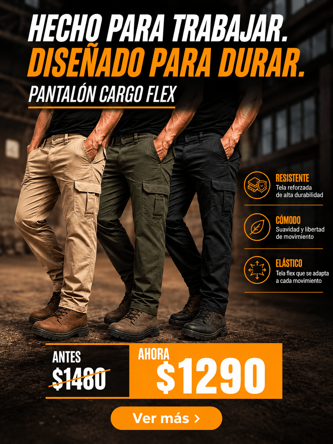 Pantalon Cargo Flex Pantalon Cargo Flex Elastizado Varios Colores Uniwork Tienda Resistente