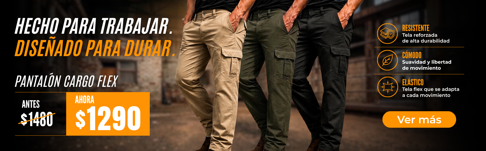 Pantalon Cargo Flex Elastizado Varios Colores Uniwork Tienda Resistente